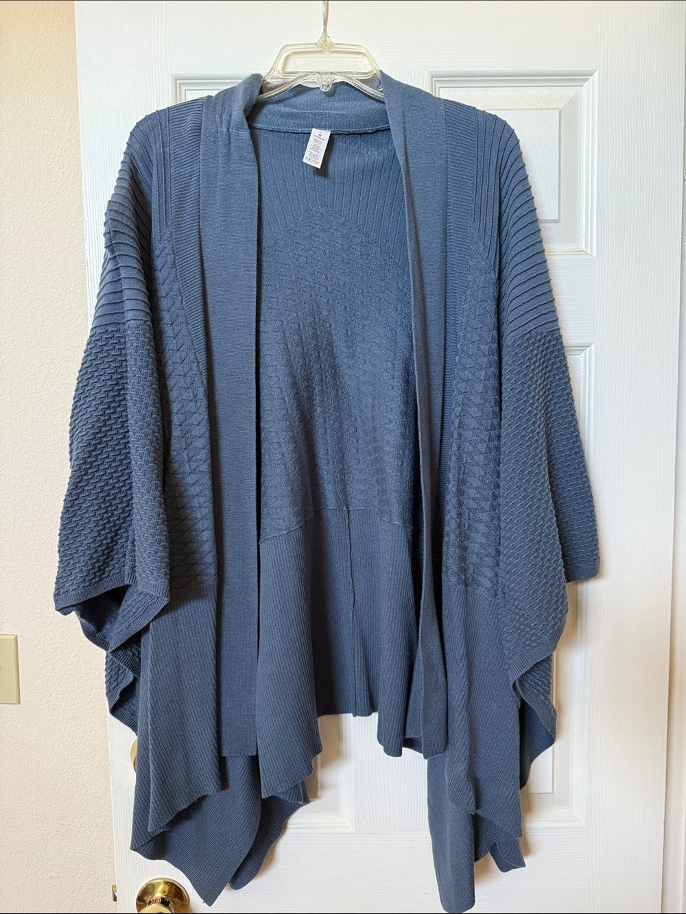 lululemon athletica Slate-Blue Open-Front Draped Knit Cardigan